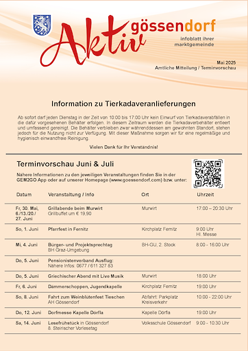10. Gemeindeaussendung 2025