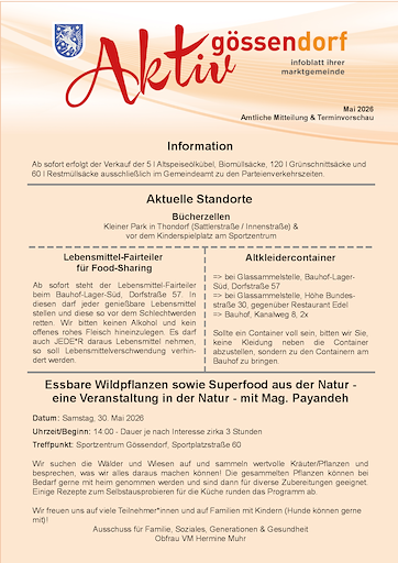 4. Gemeindeaussendung 2026