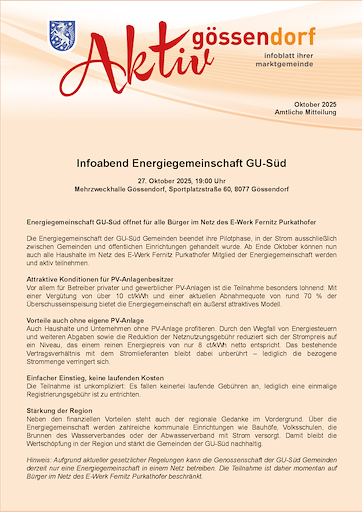 17. Gemeindeaussendungen 2025