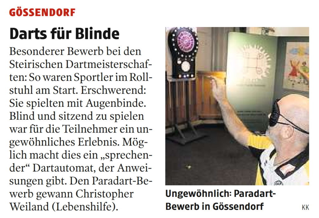 Para-Dart Turnier in Gössendorf