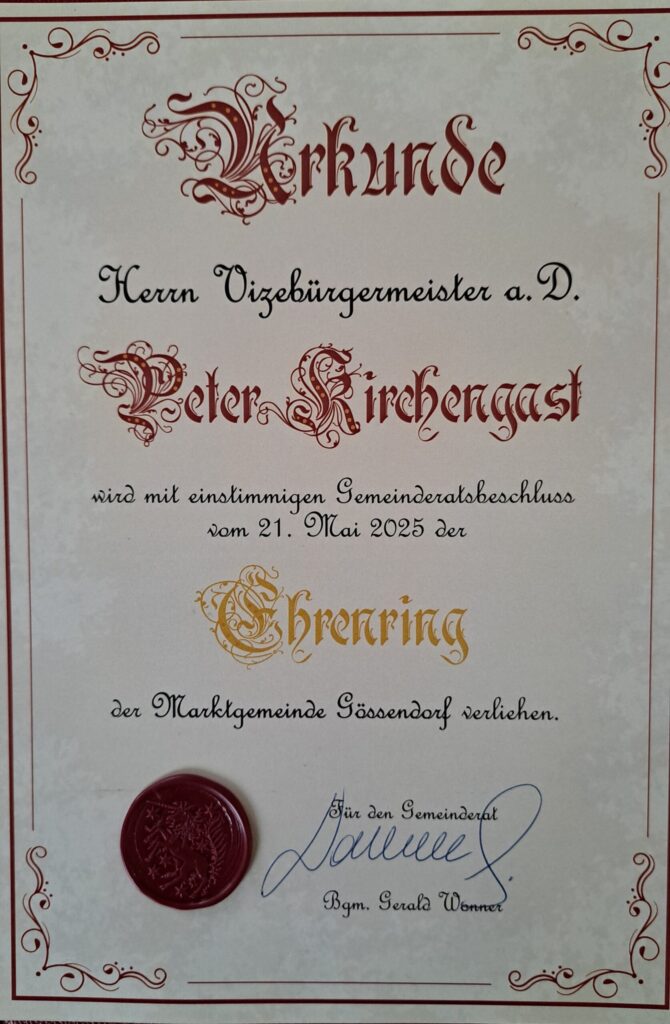 Gössendorf vergab überhaupt erst zum dritten und vierten Mal die höchste Ehrung