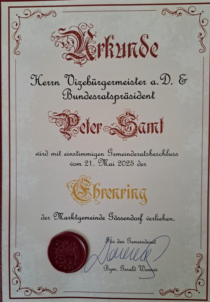 Gössendorf vergab überhaupt erst zum dritten und vierten Mal die höchste Ehrung