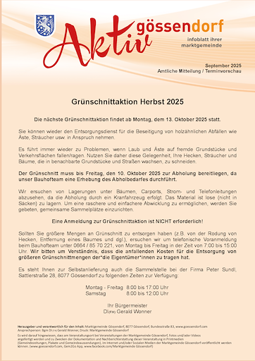 16. Gemeindeaussendung 2025