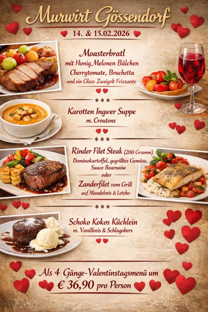 Valentinstag & Heringsschmaus 2026 – Romantische Dinner und mehr in der Region GU-Süd