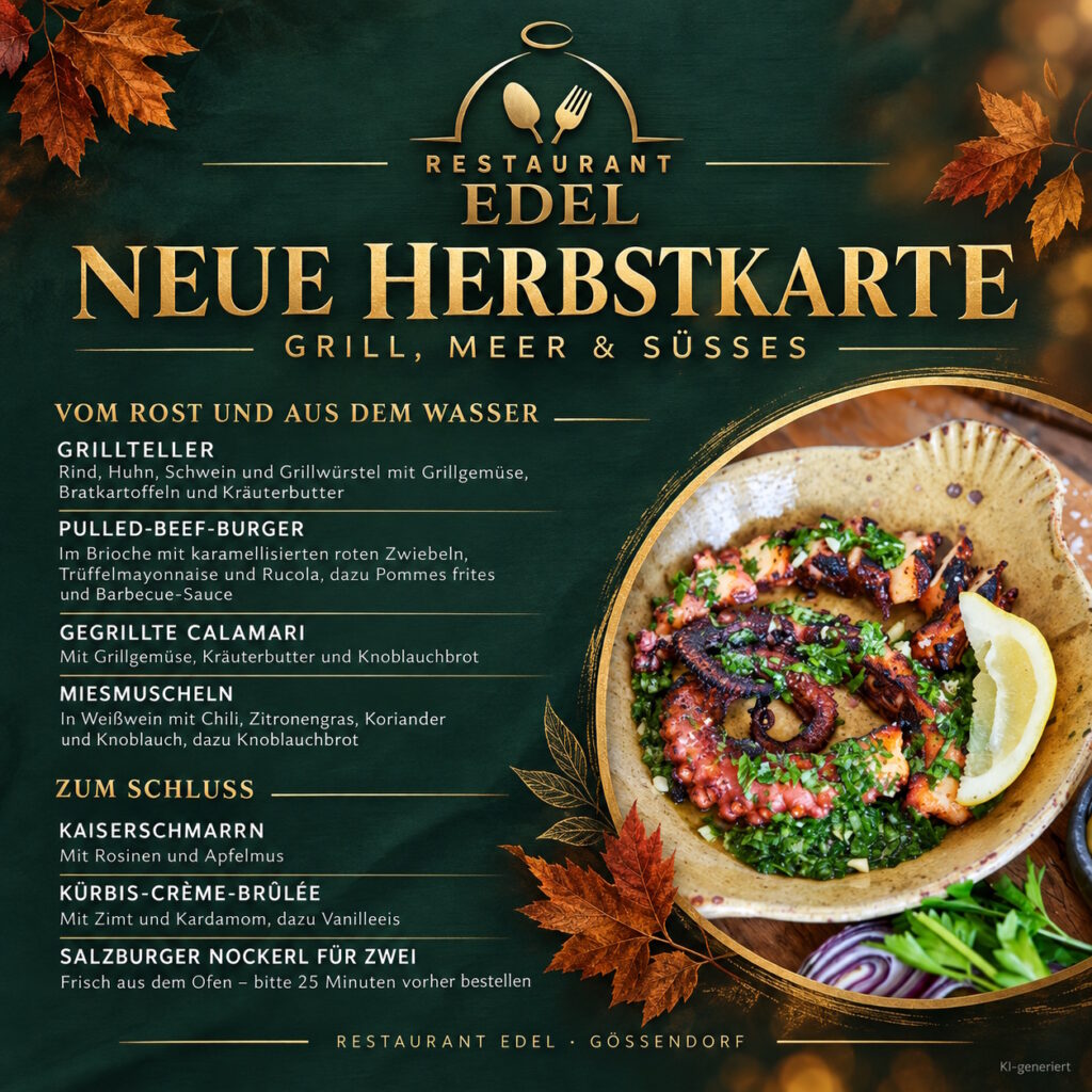 Wild-Tage im Restaurant Edel – und jetzt schon die Weihnachtsfeier planen