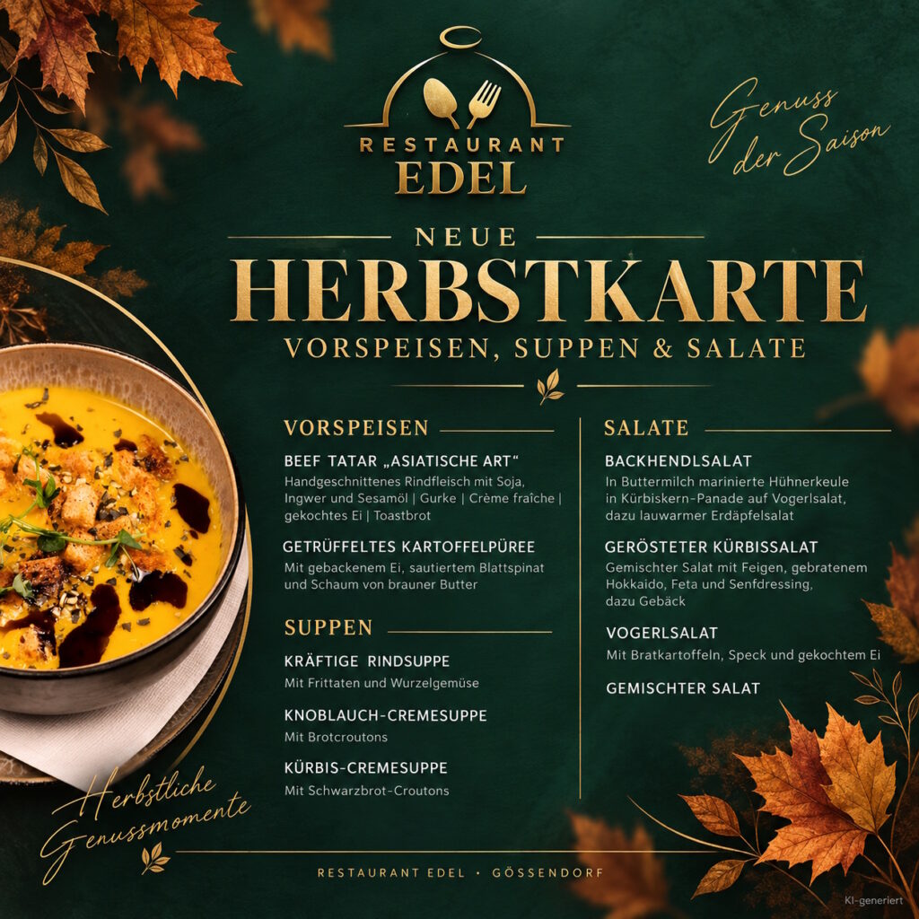 Wild-Tage im Restaurant Edel – und jetzt schon die Weihnachtsfeier planen