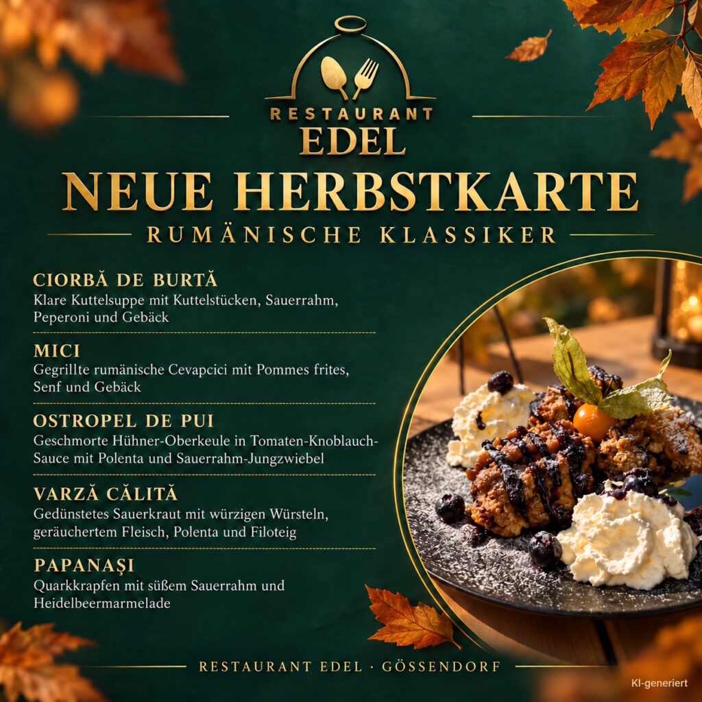 Wild-Tage im Restaurant Edel – und jetzt schon die Weihnachtsfeier planen
