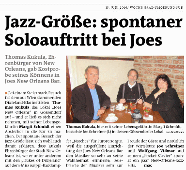 Jazz-Größe: spontaner Soloauftritt bei Joes