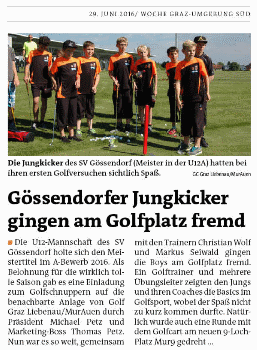 Gössendorfer Jungkicker gingen am Golfplatz fremd