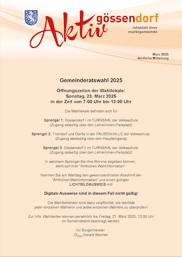 5. Gemeindeaussendung 2025