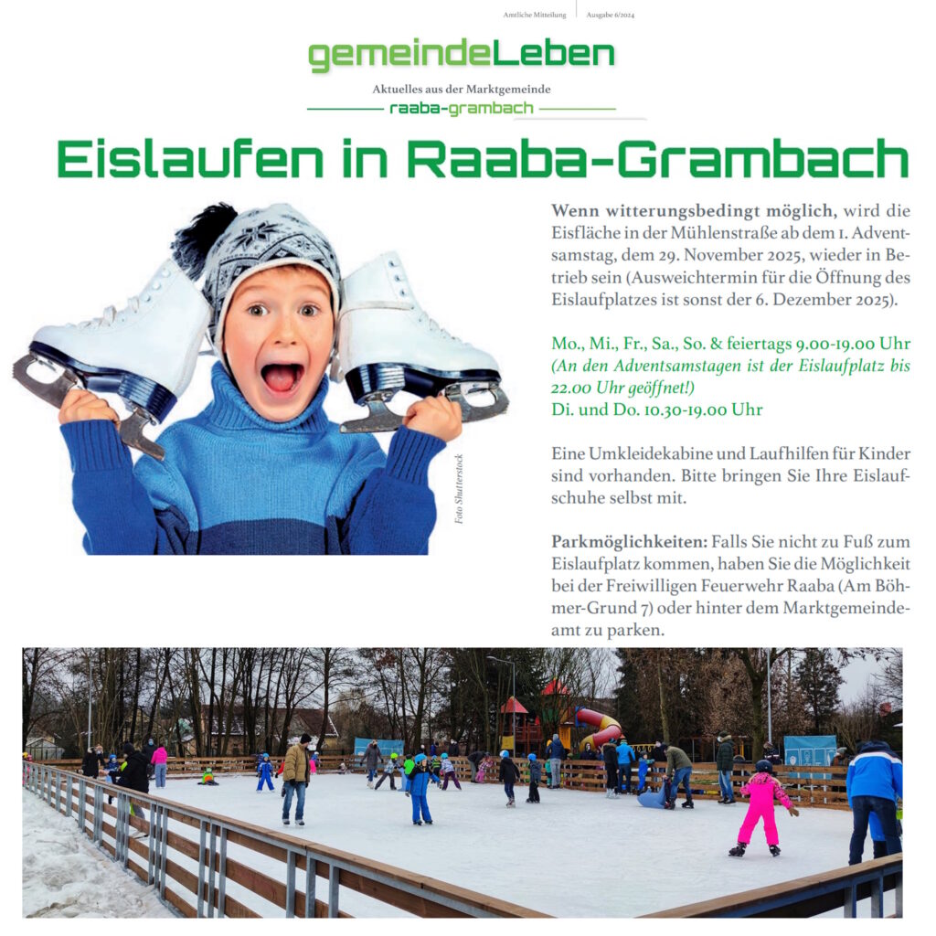 Erstes Adventwochenende: Christkindlmärkte, Konzerte, Eislaufstarts und mehr in Gössendorf, Fernitz-Mellach, Raaba, Kalsdorf und Umgebung