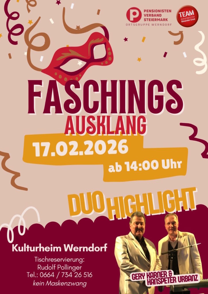 Alles Fasching – Terminübersicht 2026 Graz-Umgebung Süd