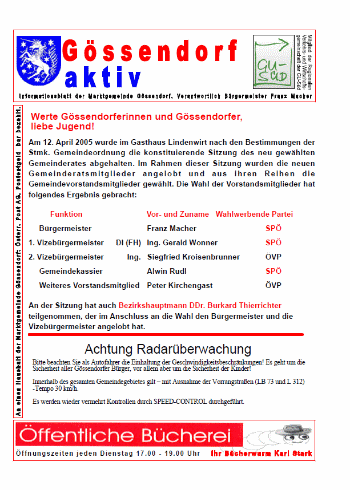 Gemeindezeitung 2005 · April