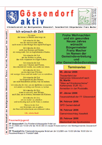 Gemeindezeitung 2005 · Dezember