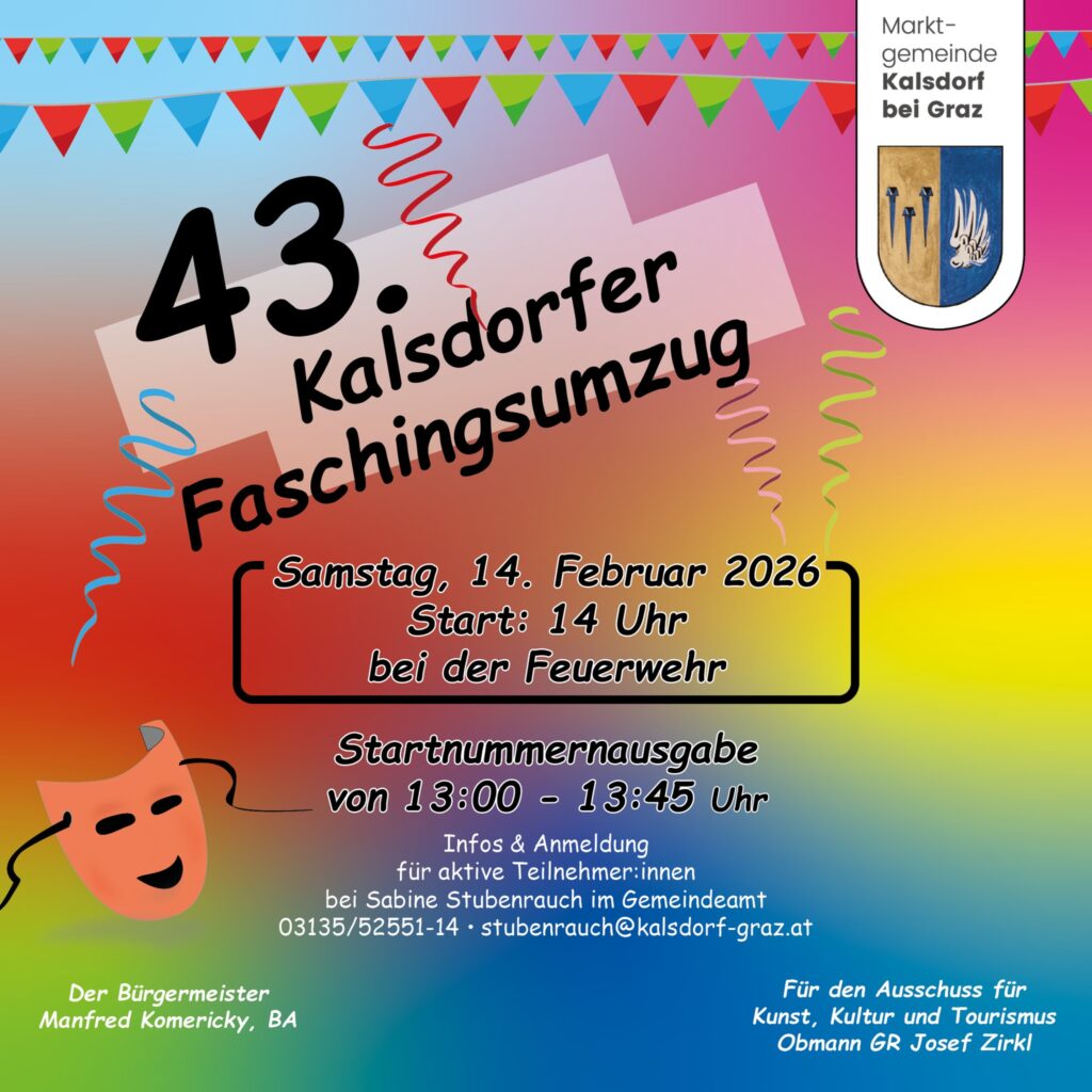 Alles Fasching – Terminübersicht 2026 Graz-Umgebung Süd