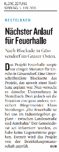 Kleine Zeitung 5. Juni: Feuerhalle Nestelbach