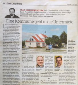 Kleine Zeitung 02.07. – Gemeinde geht in die Untermiete