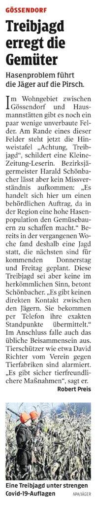 Treibjagd zwischen Gössendorf und Hausmannstätten