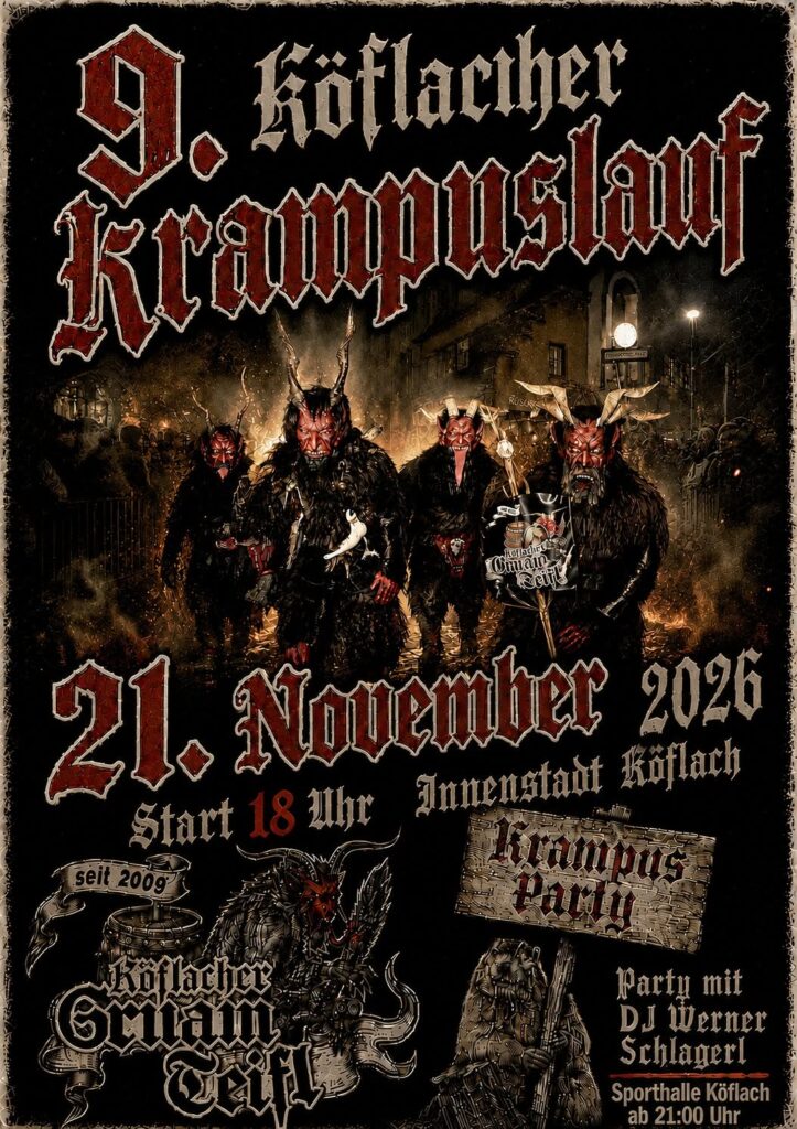 Alle Krampusläufe und Perchtenläufe 2026 in der Steiermark