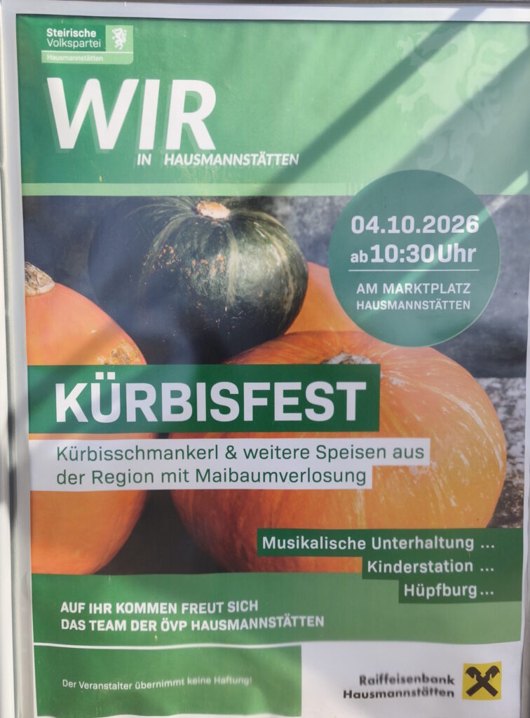 Veranstaltungen Herbstübersicht Gössendorf, Fernitz-Mellach, Hausmannstätten, Vasoldsberg, Raaba-Grambach & Hart bei Graz sowie Umgebung