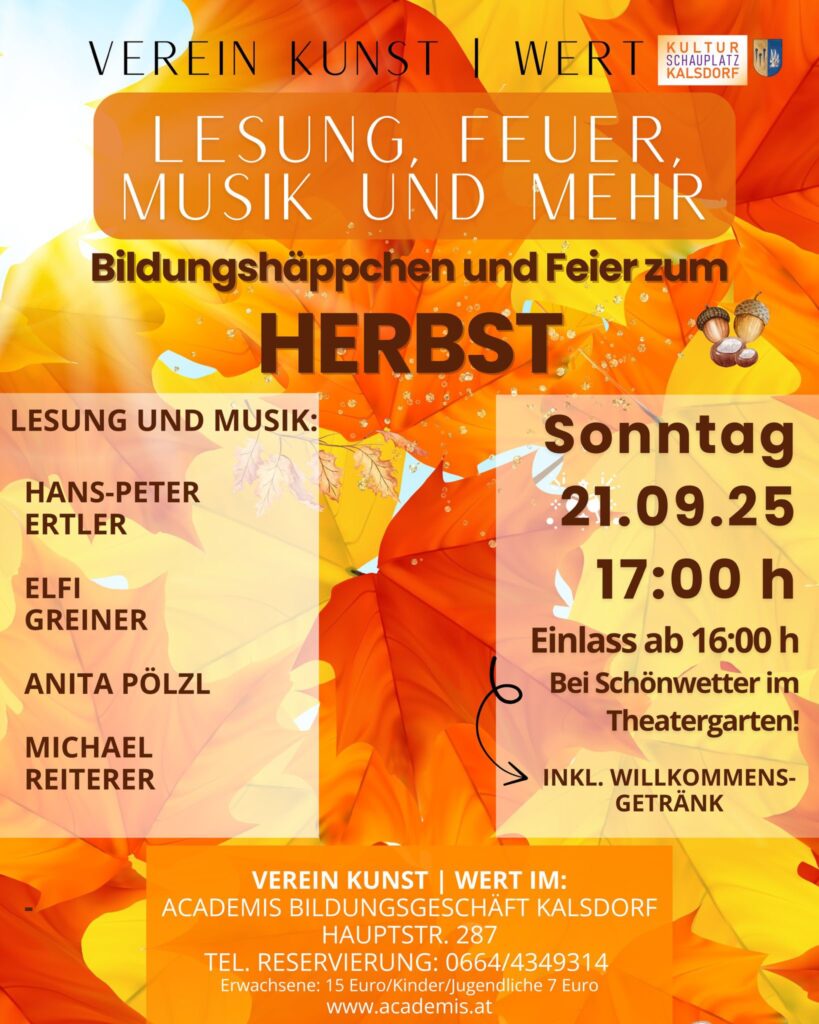 19. bis 21. September – Herbstliche Veranstaltungshighlights in Gössendorf und Umgebung