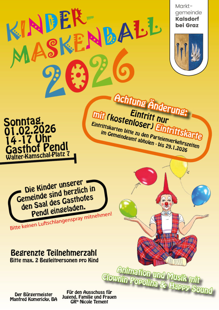 Alles Fasching – Terminübersicht 2026 Graz-Umgebung Süd