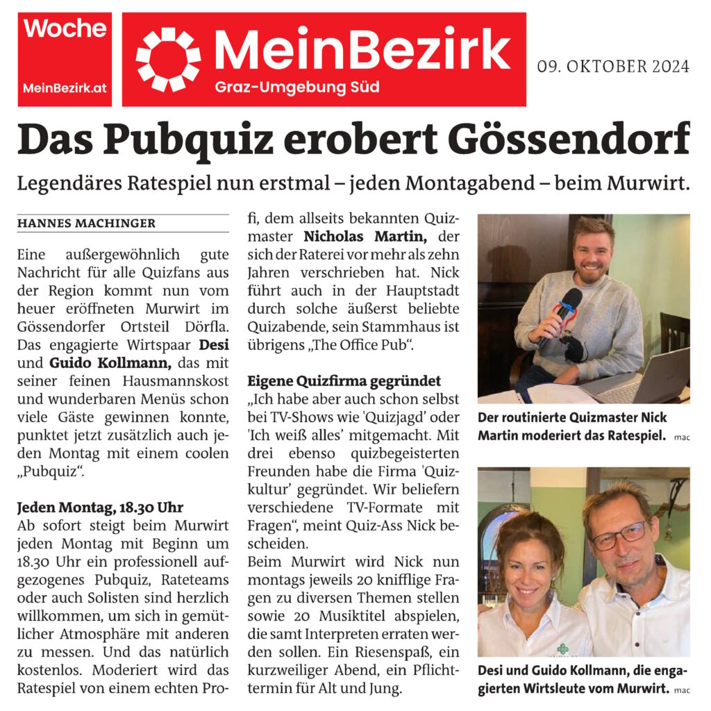 PubQuiz im Murwirt