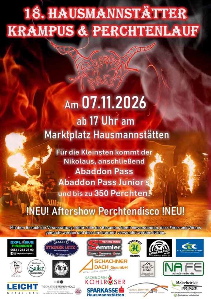 Alle Krampusläufe und Perchtenläufe 2026 in der Steiermark