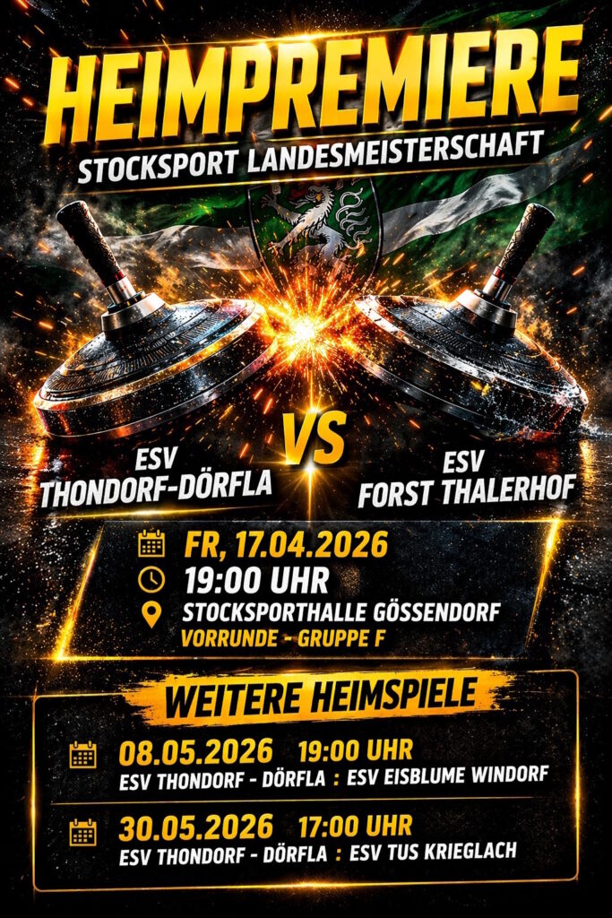 Heimsieg für den ESV Thondorf-Dörfla bei der Heimspiel-Premiere in der Landesmeisterschaft!🔥
