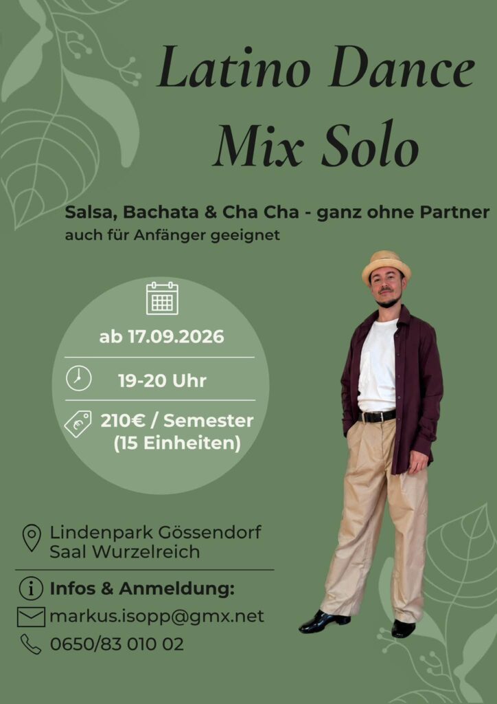 Fünf neue Tanzkurse für Jung bis Alt ab Mitte September im Lindenpark Gössendorf