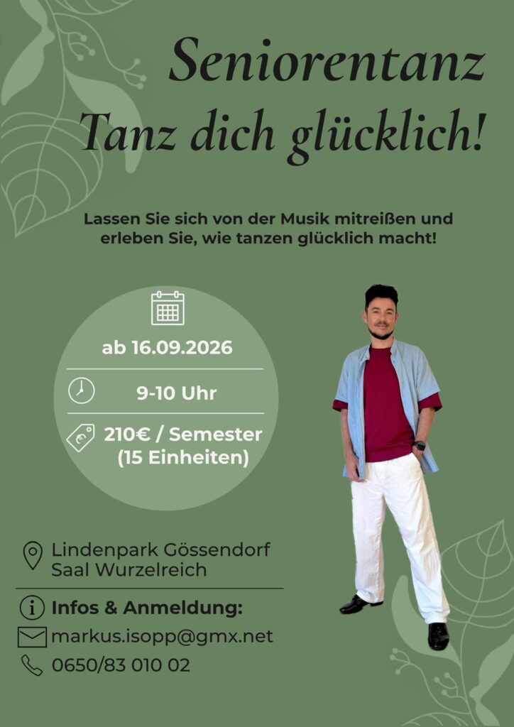 Fünf neue Tanzkurse für Jung bis Alt ab Mitte September im Lindenpark Gössendorf