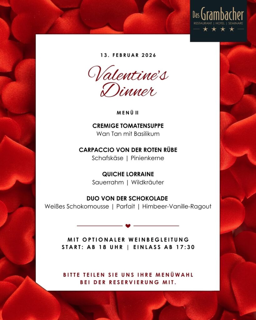 Valentinstag & Heringsschmaus 2026 – Romantische Dinner und mehr in der Region GU-Süd