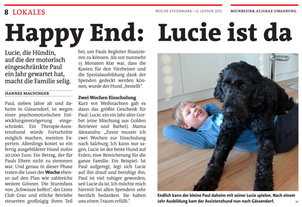 Therapie-Assistenzhund für Paul aus Gössendorf