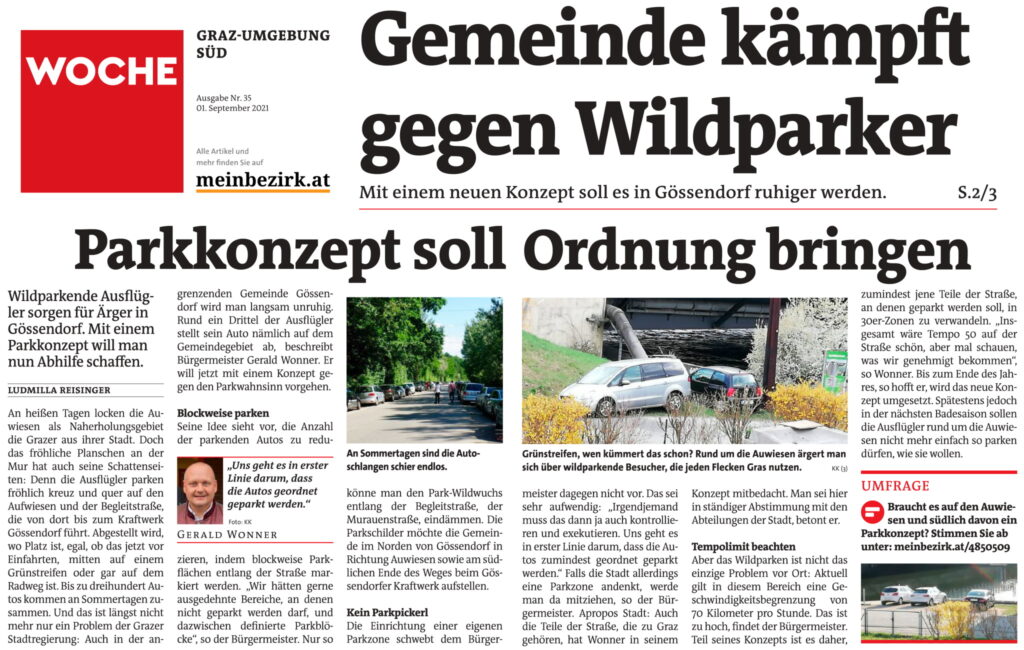 Woche Graz-Umgebung Süd – Parkplatzkonzept soll Ordnung entlang der Murauen bringen