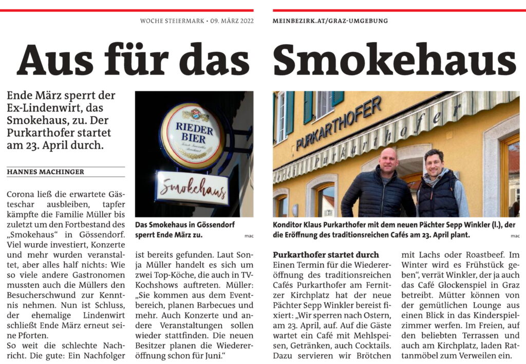 Das Smokehaus macht zu