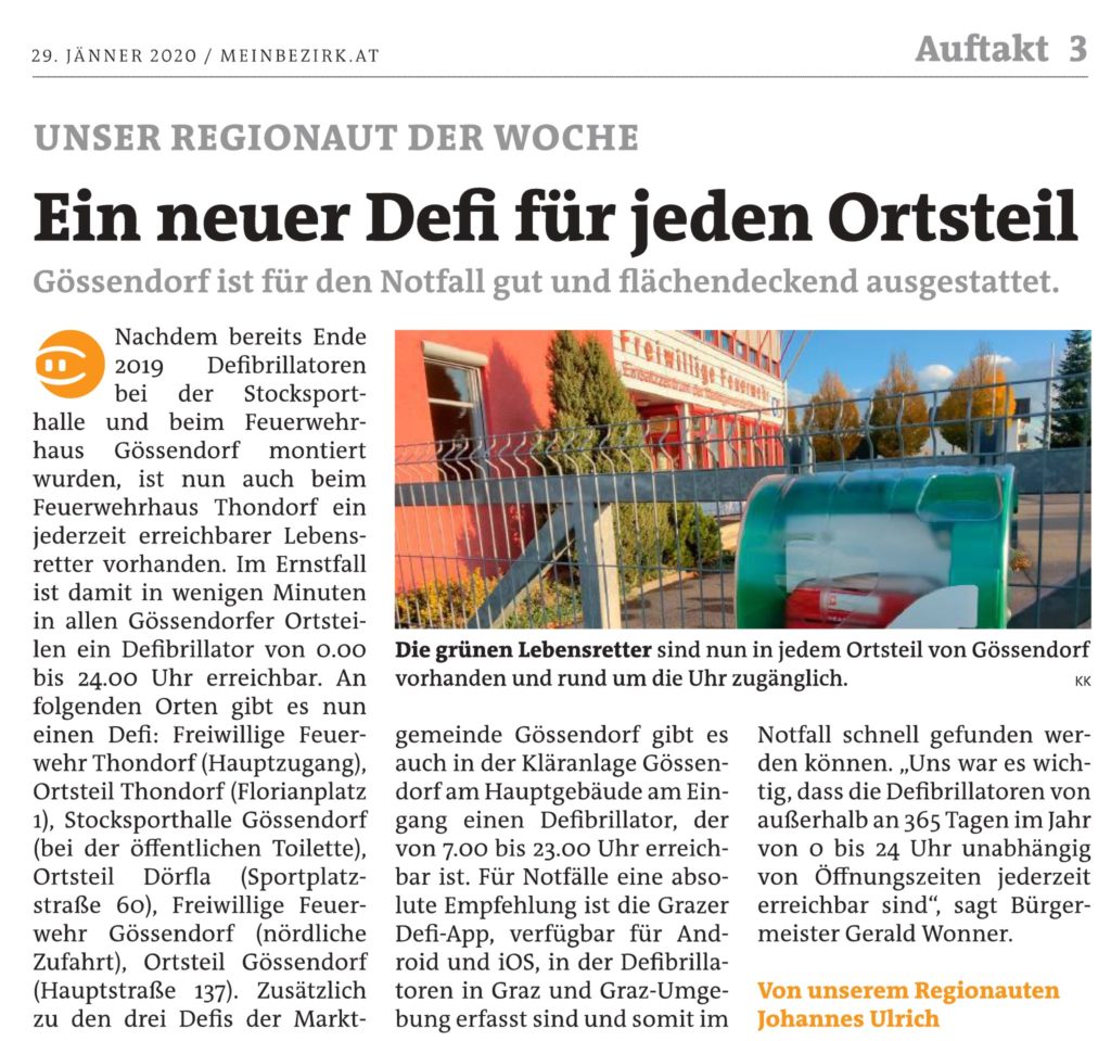Ein Defi für jeden Ortsteil