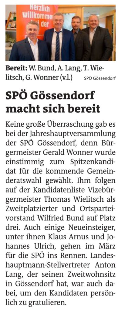 SPÖ Jahreshauptversammlung