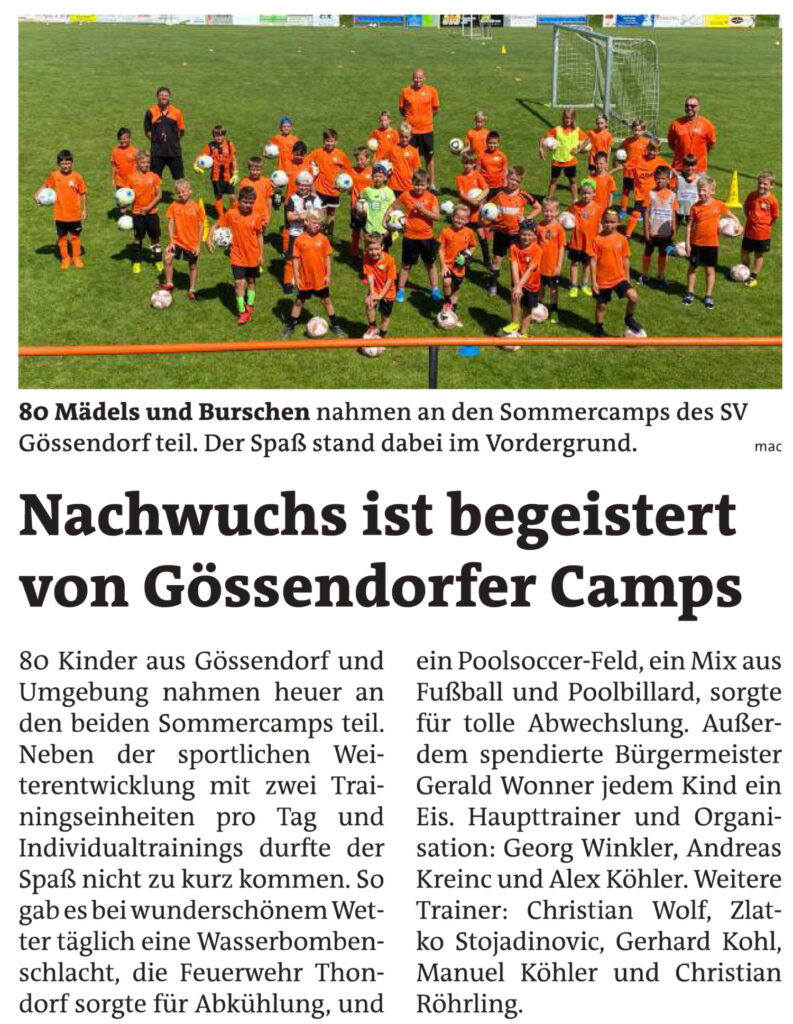 SV Gössendorf Sommercamp