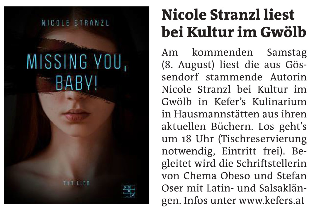 Nicole Stranzl liest im Kever’s Kulinarium