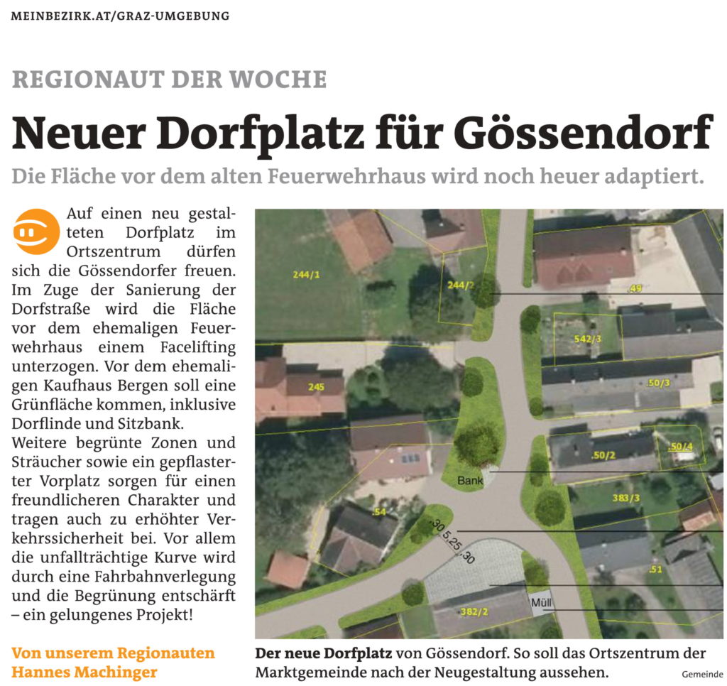Generalsanierung Dorfplatz Gössendorf