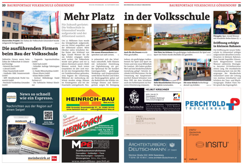 Mehr Platz in der Volksschule Gössendorf