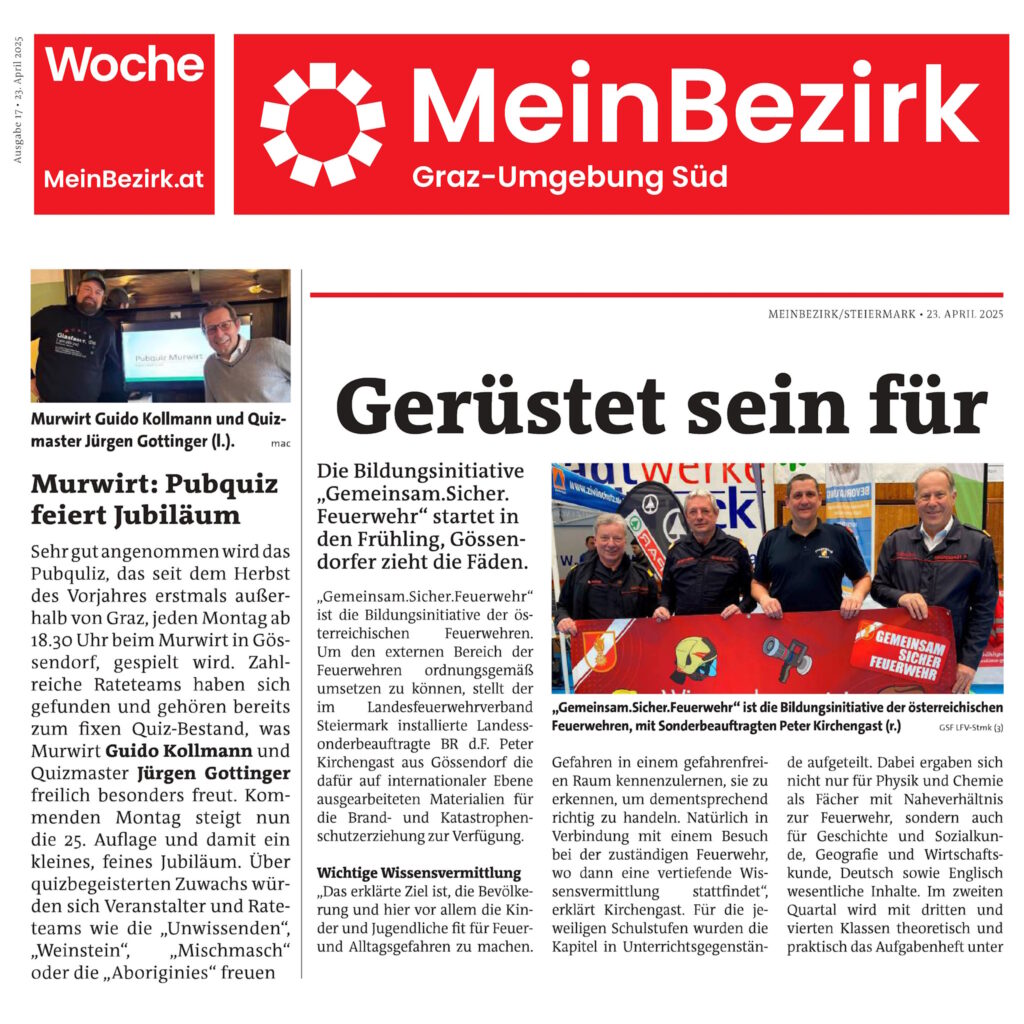 Gerüstet sein für Alltagsgefahren: Gemeinsam.Sicher.Feuerwehr